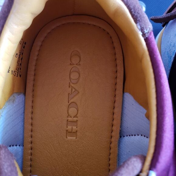 Coach Printed Suede Fringe Satin Metallic Sneakers Women's Size 7B Walking - Picture 10 of 14